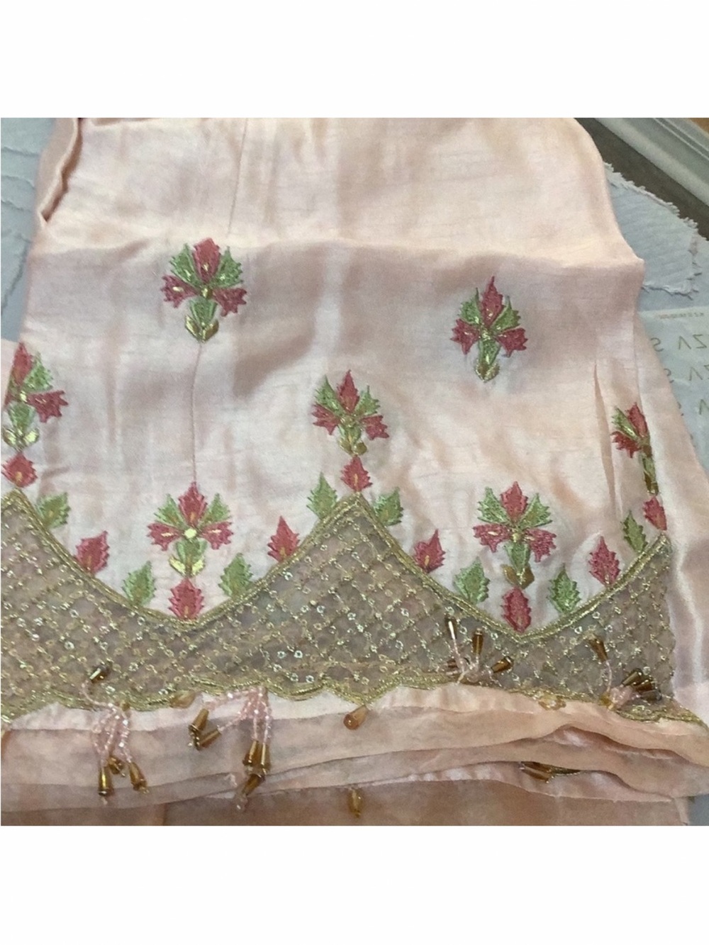 Elegant Pale Pink Embroidered Women’s Dress with Dupatta - Picture 13 of 16